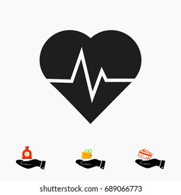 heartbeat vector icon, vector best flat icon, EPS