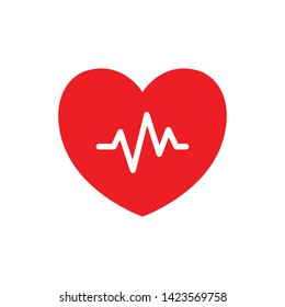 Heartbeat Vector Icon Design Template