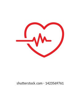 Heartbeat Vector Icon Design Template