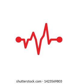 Heartbeat Vector Icon Design Template