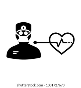 Heartbeat vector icon. Drop counter with heartbeat pulse. Cardiology healthcare concept. Infusion therapy.