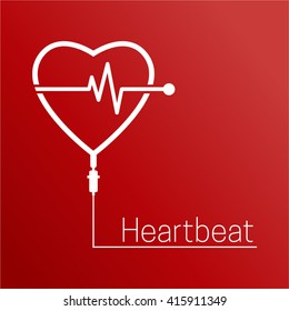 Heartbeat vector icon. Drop counter with Heartbeat pulse. Cardiology healthcare concept. Infusion therapy.
