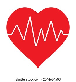 Herzschlag, Vektorsymbol. Herzschlag, Elektrokardiogramm-Zeichen. Gesundheits- und medizinische Illustration.