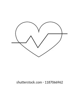 heartbeat vector icon. Linear vector illustration. Pictogram isolated on white background