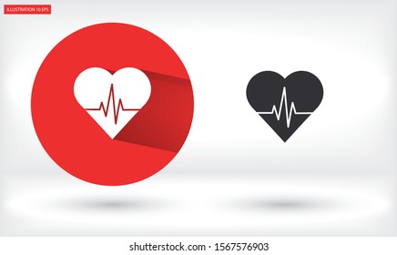 Heartbeat  vector icon , lorem ipsum Flat design
