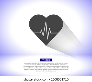 Heartbeat vector icon , lorem ipsum Flat design