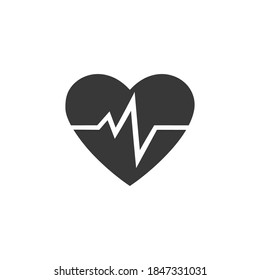 Heartbeat vector icon on white 