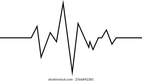  Heartbeat vector icon set. Heart shape with pulse line.
