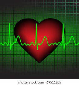  Heartbeat , vector illustration, eps10