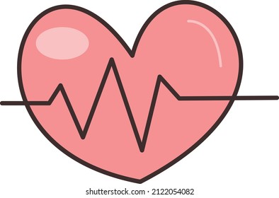 Heartbeat Vector Illustration On A Transparent Background.Premium Quality Symmbols.Vector Line Flat Icon For Concept And Graphic Design.
