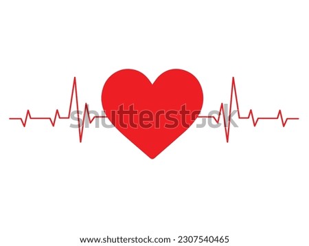 Heartbeat vector isolated on white background.