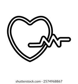 Heartbeat Vector Line Icon Design