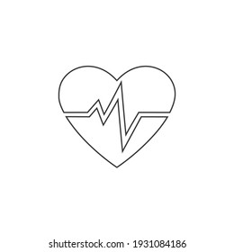 Heartbeat vector line icon on white 