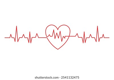 Heartbeat, a vector rhythm featuring a single heart line, is a representation of inspiration, love, and good feelings.