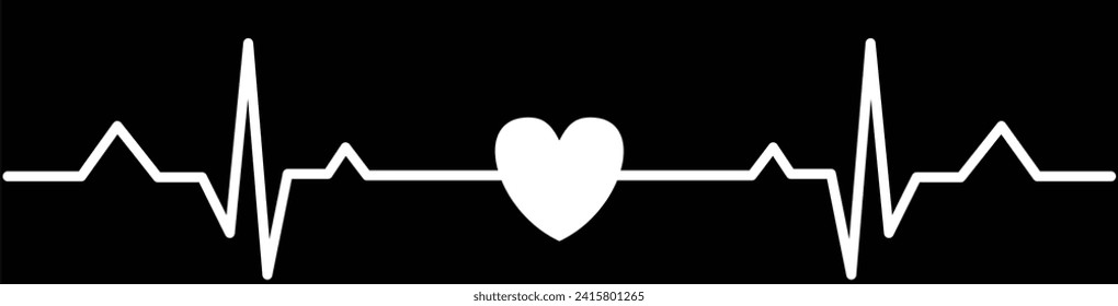 Herzschlag, Vektorrhythmus mit Herz-eine Linie, Liebe und Inspiration für den Valentinstag.