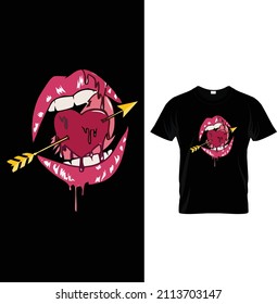 Heartbeat vector valentine T-shirt Design.