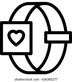 Heartbeat Watch Vector Icon
