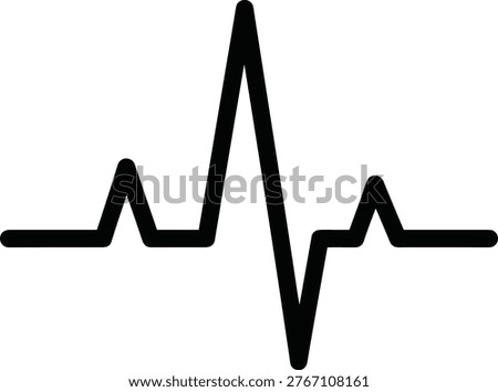 Heartbeat waveform vector illustration, medical health icon, electrocardiogram design artwork, fitness monitoring symbol, life vitality graphic representation