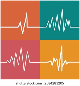 Heartbeat Waveforms vector design art
