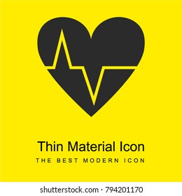 Heartbeats bright yellow material minimal icon or logo design