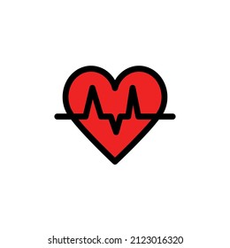 Heartbeats color vector Icon. Save hearth from the virus. Female Menopause or Pms symptom. Premium quality graphic design icon.