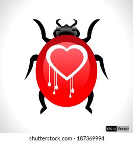 Heartbleed openssl bug virus heart bleed bug concept- vector eps10
