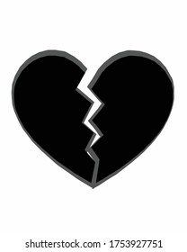 heartbreak or broken heart or divorce Gratuita flat vector icon isolated on white background.