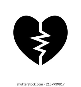 Heartbreak, broken heart icon vector