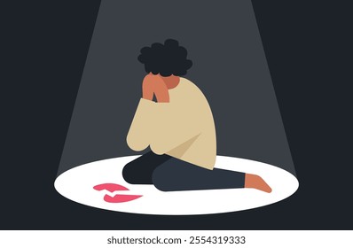 Heartbreak emotion man depress illustration