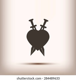 Heartbreak - Heart and Two Crossed Katanas icon