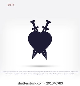 Heartbreak - Heart and Two Crossed Katanas icon