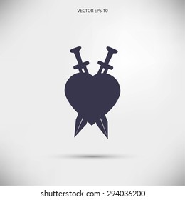 Heartbreak - Heart and Two Crossed Katanas icon