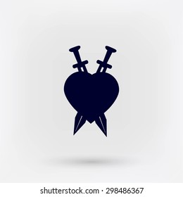 Heartbreak - Heart and Two Crossed Katanas icon