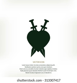 Heartbreak - Heart and Two Crossed Katanas icon