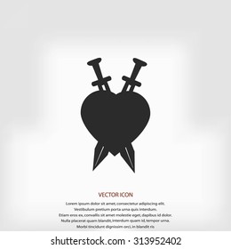 Heartbreak - Heart and Two Crossed Katanas icon