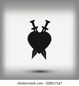 Heartbreak - Heart and Two Crossed Katanas icon