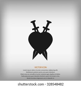 Heartbreak - Heart and Two Crossed Katanas icon