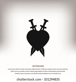 Heartbreak - Heart and Two Crossed Katanas icon
