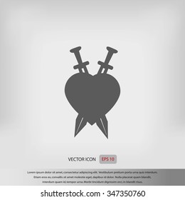 Heartbreak - Heart and Two Crossed Katanas icon