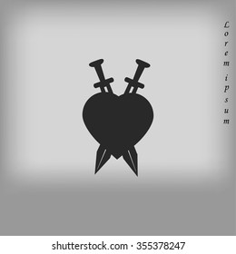 Heartbreak - Heart and Two Crossed Katanas icon