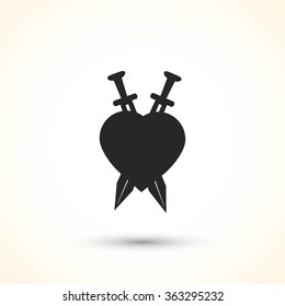 Heartbreak - Heart and Two Crossed Katanas icon