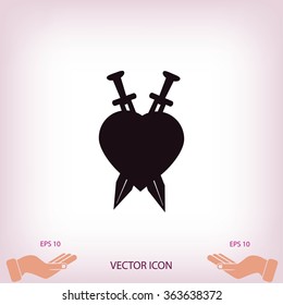 Heartbreak - Heart and Two Crossed Katanas icon