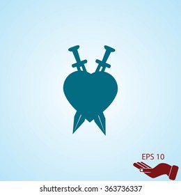 Heartbreak - Heart and Two Crossed Katanas icon