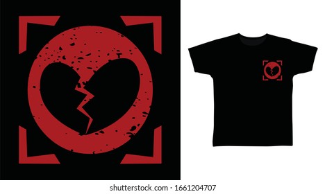 Heartbreak icon design vector illustration ready for print on t-shirt, apparel, poster and other uses.