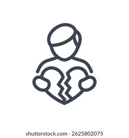 Heartbreak Icon Isolated On White Background