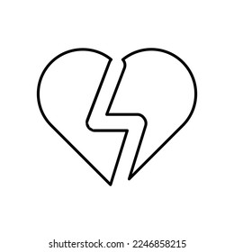 Heartbreak Icon in Line Style