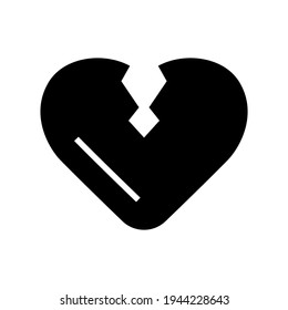 heartbreak icon or logo isolated sign symbol vector illustration - high quality black style vector icons
