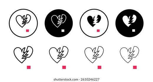 Heartbreak icon Logo symbol sign set