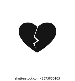 Heartbreak icon Simple thin line flat symbol