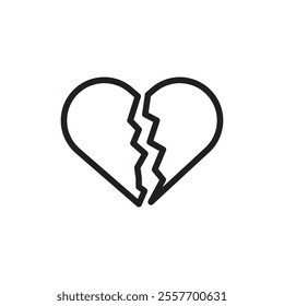 Heartbreak icon Thin line art collection